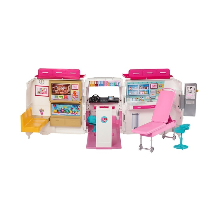 Masina ambulanta Barbie by Mattel I can be Clinica mobila 2 in 1