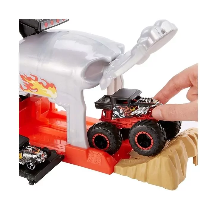Pista de masini Hot Wheels by Mattel Monster Truck Bone Shaker cu 2 masinute