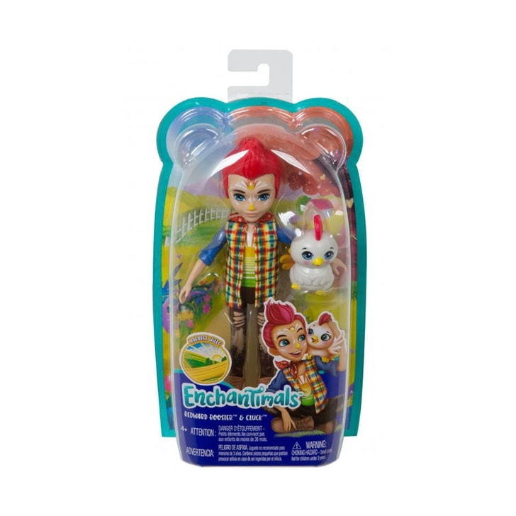 Papusa Enchantimals by Mattel Redward Rooster cu figurina Cluck
