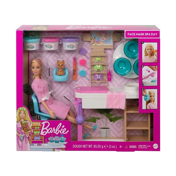 Set Barbie by Mattel Wellness and Fitness O zi la salonul Spa papusa cu figurina si accesorii