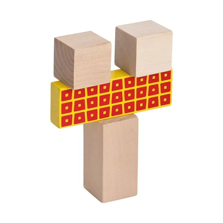 Jucarie Eichhorn Cuburi in galetusa Wooden Blocks 50 piese