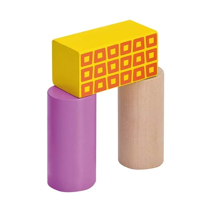 Jucarie Eichhorn Cuburi in galetusa Wooden Blocks 50 piese