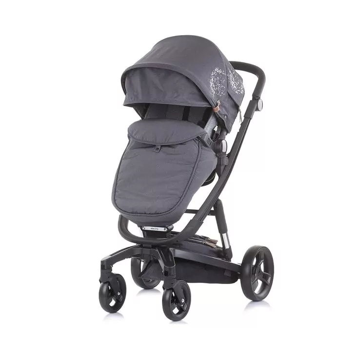 Carucior Chipolino Electra 3 in 1 silver cu cadru negru