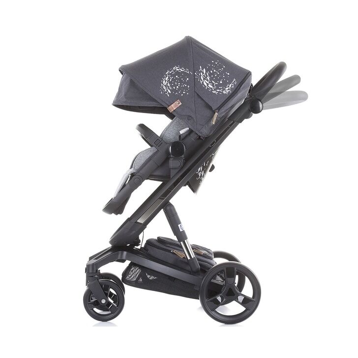 Carucior Chipolino Electra 3 in 1 silver cu cadru negru