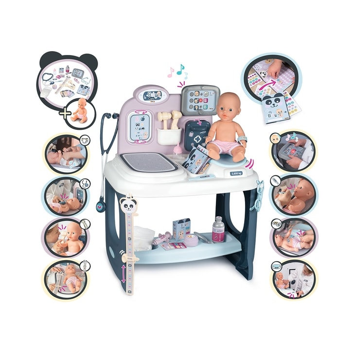 Centru de ingrijire pentru papusi Smoby Baby Care Center cu papusa si accesorii