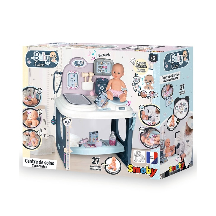 Centru de ingrijire pentru papusi Smoby Baby Care Center cu papusa si accesorii