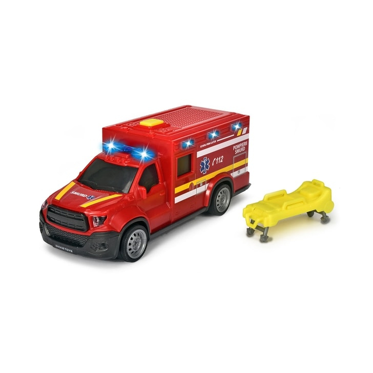 Masina ambulanta Dickie Toys City Ambulance SMURD cu accesorii