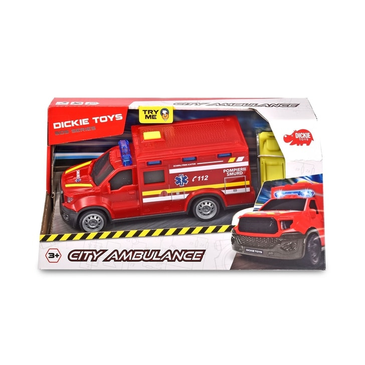 Masina ambulanta Dickie Toys City Ambulance SMURD cu accesorii