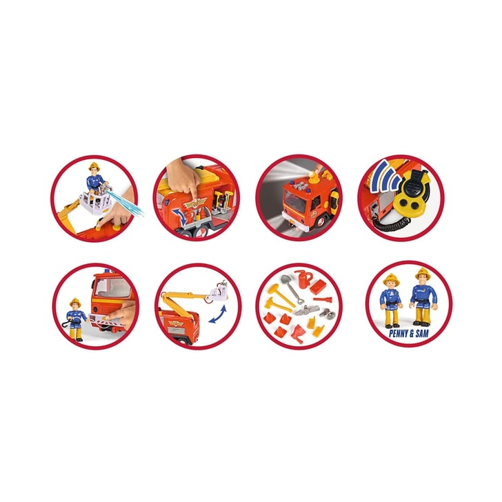 Masina de pompieri Simba Fireman Sam Mega Deluxe Jupiter cu 2 figurine si accesorii