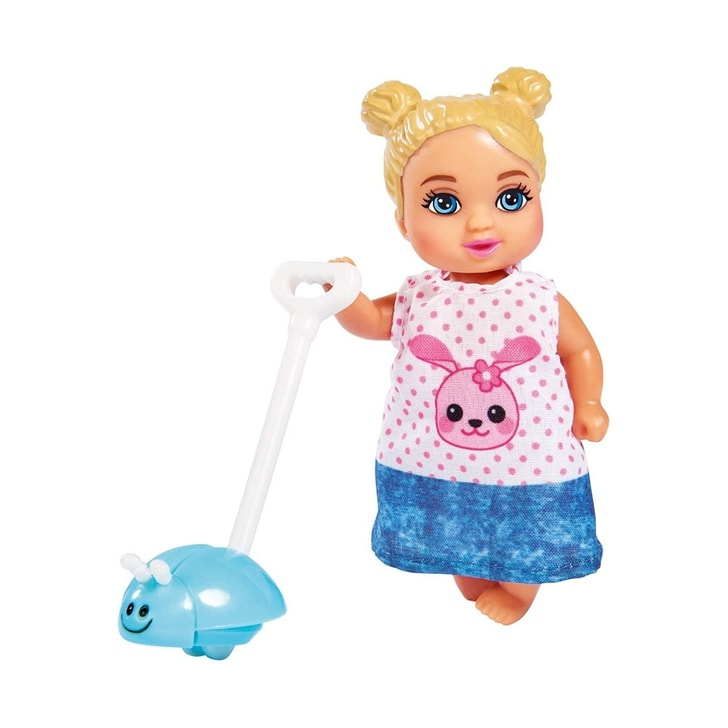 Papusa Simba Steffi Love 29 cm Baby World in rochie cu floricele, cu 2 copii, 1 bebelus si accesorii
