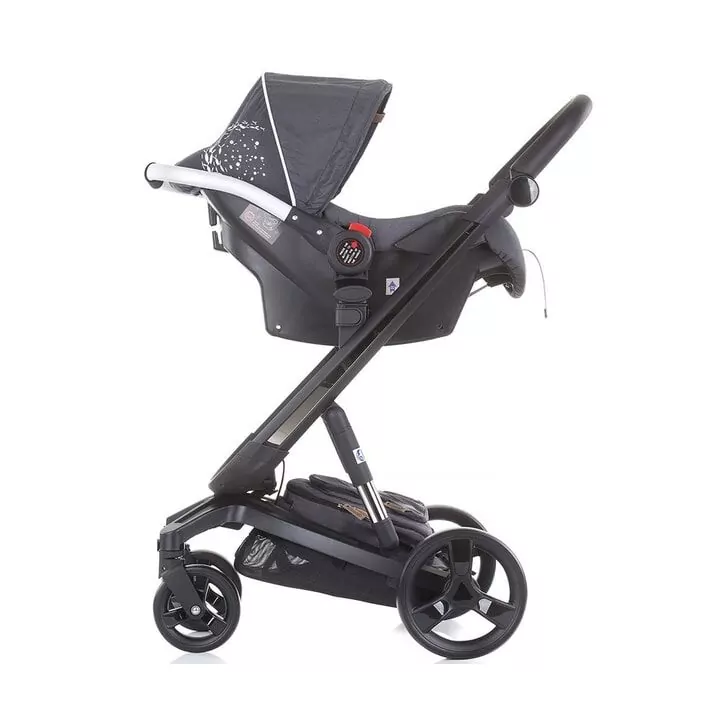 Carucior Chipolino Electra 3 in 1 silver cu cadru negru