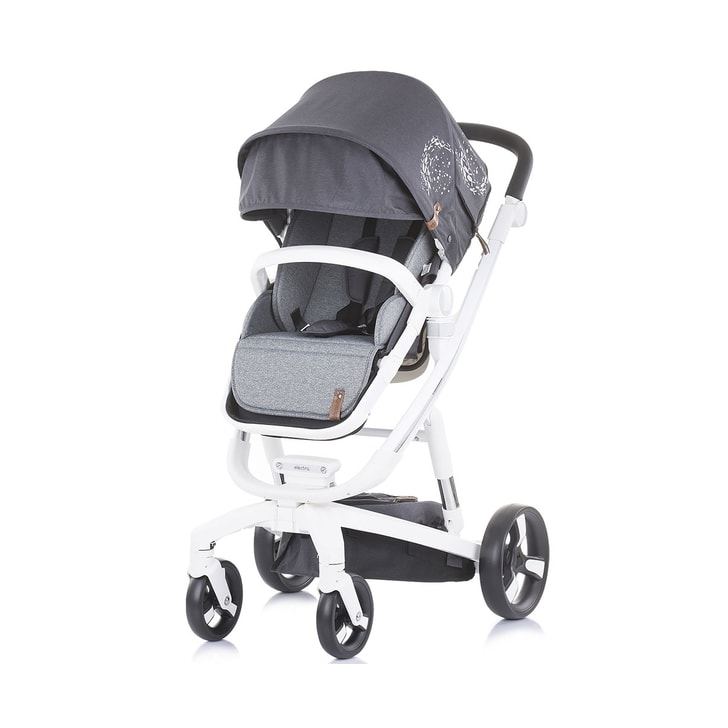 Carucior Chipolino Electra 3 in 1 silver cu cadru alb