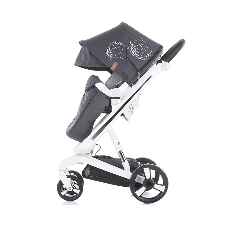 Carucior Chipolino Electra 3 in 1 silver cu cadru alb