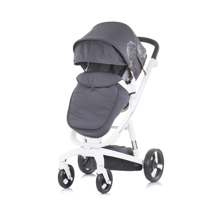 Carucior Chipolino Electra 3 in 1 silver cu cadru alb