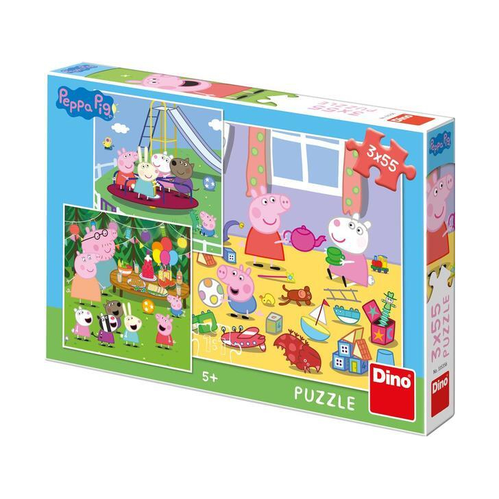 Puzzle 3 in 1 - Purcelusa Peppa in vacanta (55 piese)