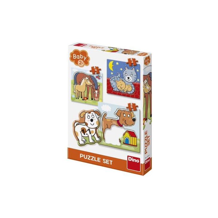 Baby puzzle - Animalute jucause (3-5 piese)