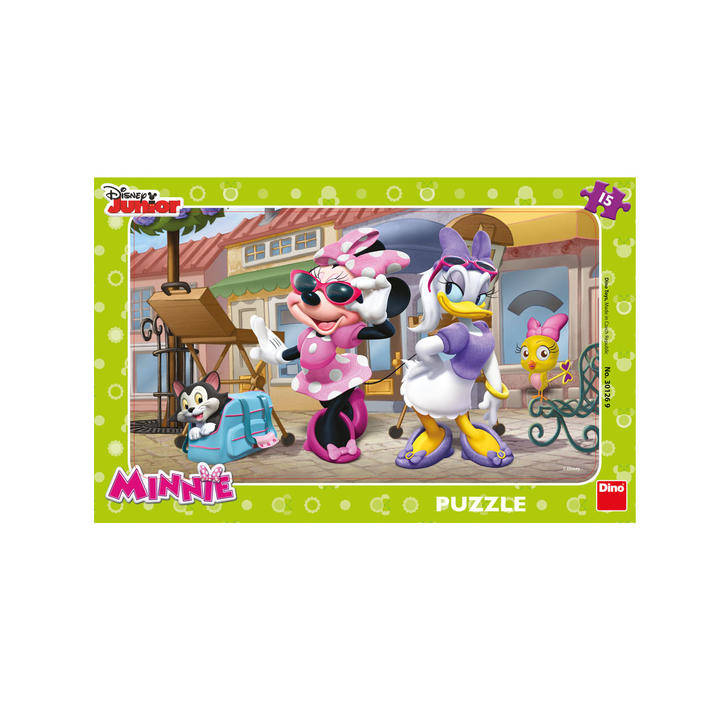 Puzzle - Minnie si Daisy la plimbare (15 piese)