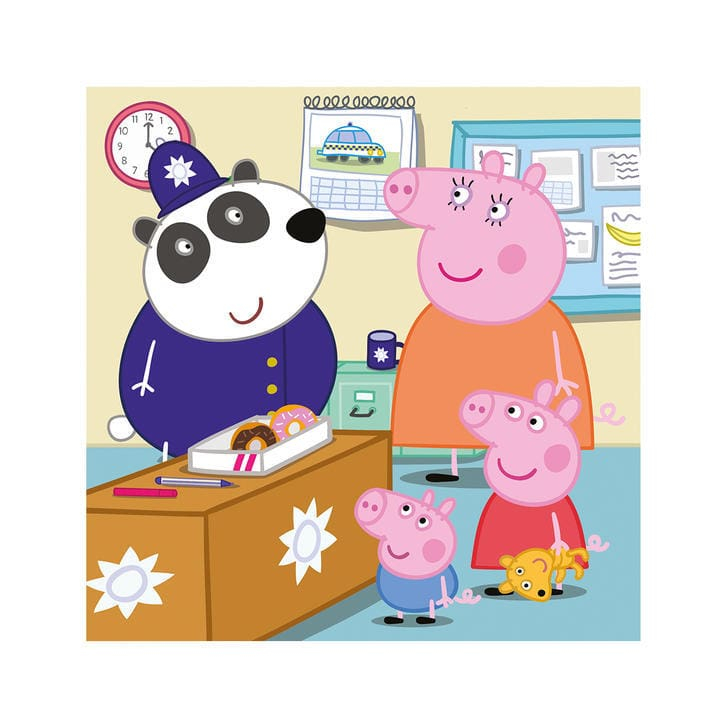 Puzzle 3 in 1 Purcelusa Peppa - Dupa-amiaza fericita (55 piese)