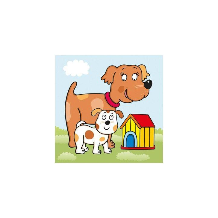 Baby puzzle - Animalute jucause (3-5 piese)