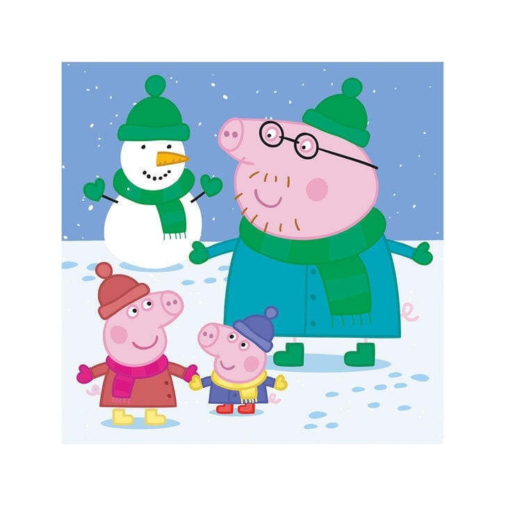 Puzzle 3 in 1 Purcelusa Peppa - Dupa-amiaza fericita (55 piese)