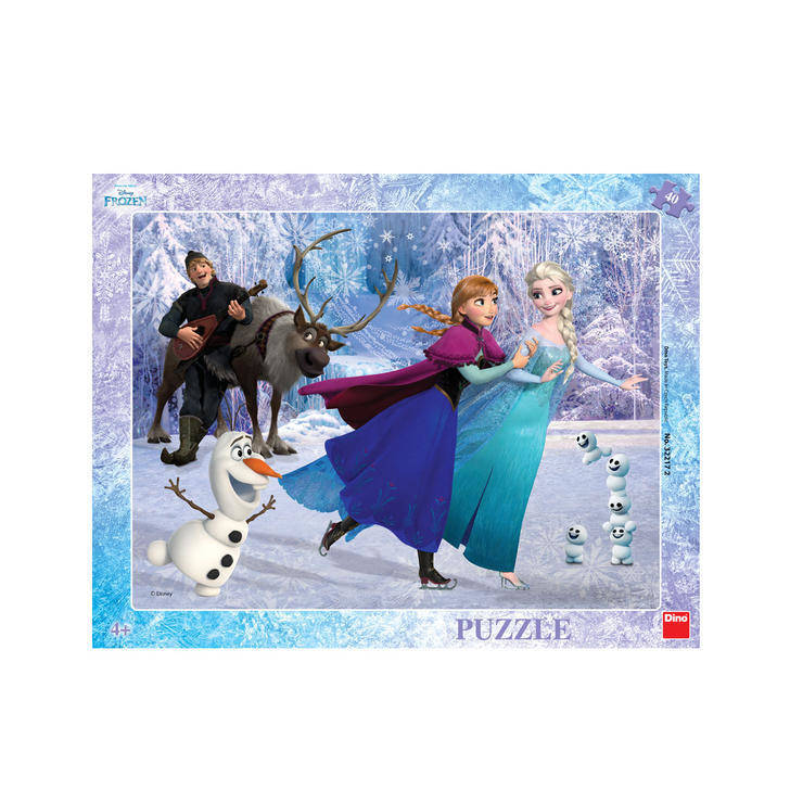 Puzzle cu rama - Anna si Elsa la patinoar (40 piese)