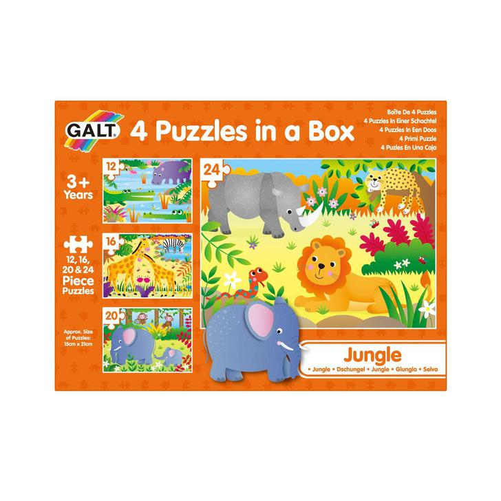 Set 4 puzzle-uri Jungla (12, 16, 20, 24 piese)