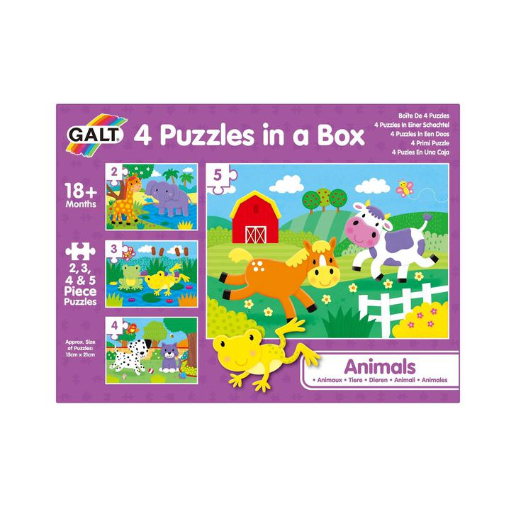 Set 4 puzzle-uri - Animalute (2, 3, 4, 5 piese)