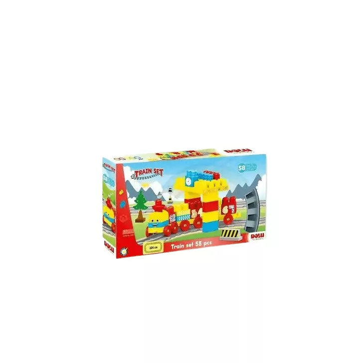 Set de constructii cu trenulet - 58 piese