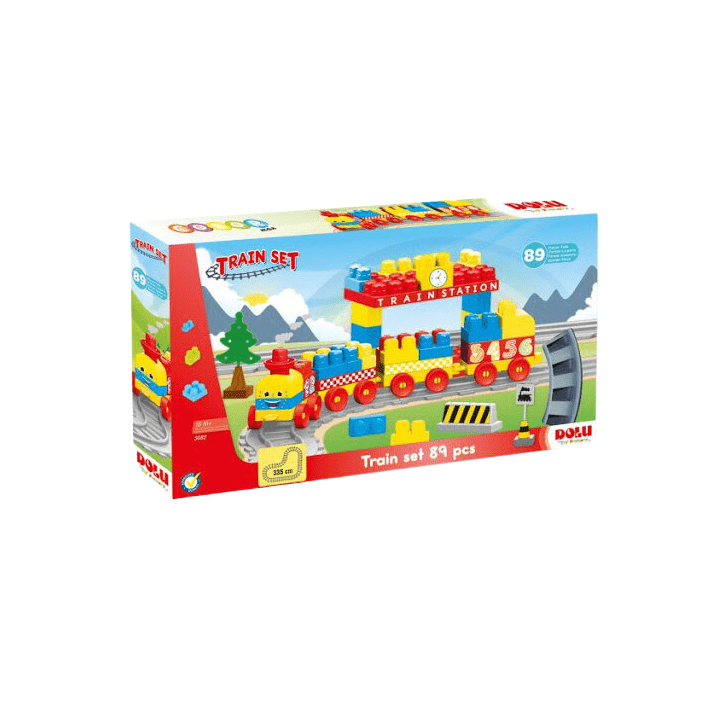 Set de constructii cu trenulet - 89 piese