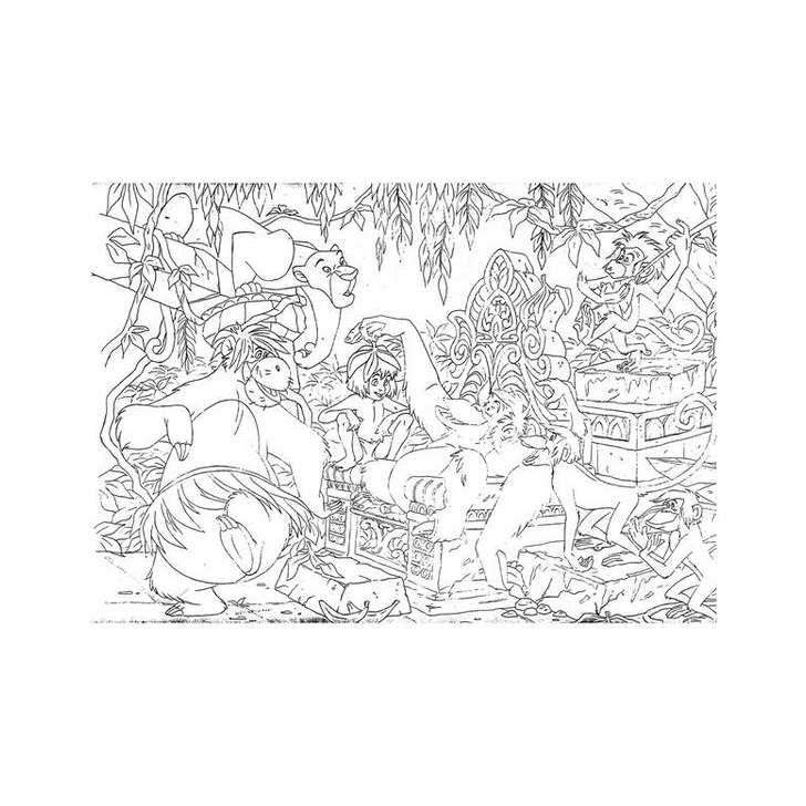 Puzzle de colorat - Cartea junglei (108 piese)