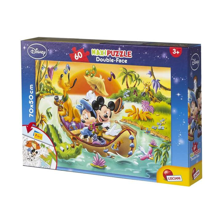 Puzzle de colorat maxi - Mickey Mouse in jungla (60 piese)