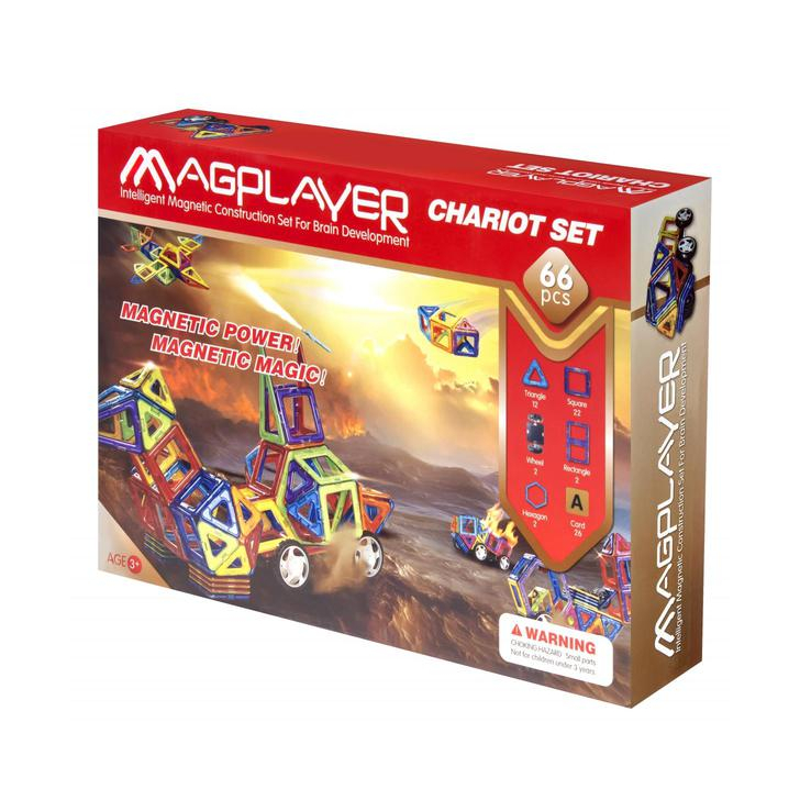 Set de constructie magnetic - 66 piese