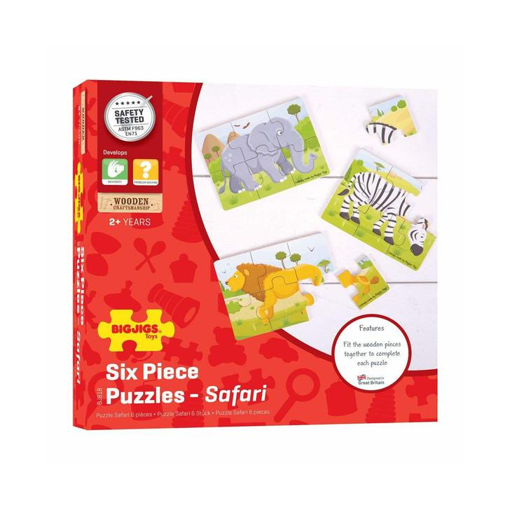 Set 3 puzzle din lemn - Jungla Vesela