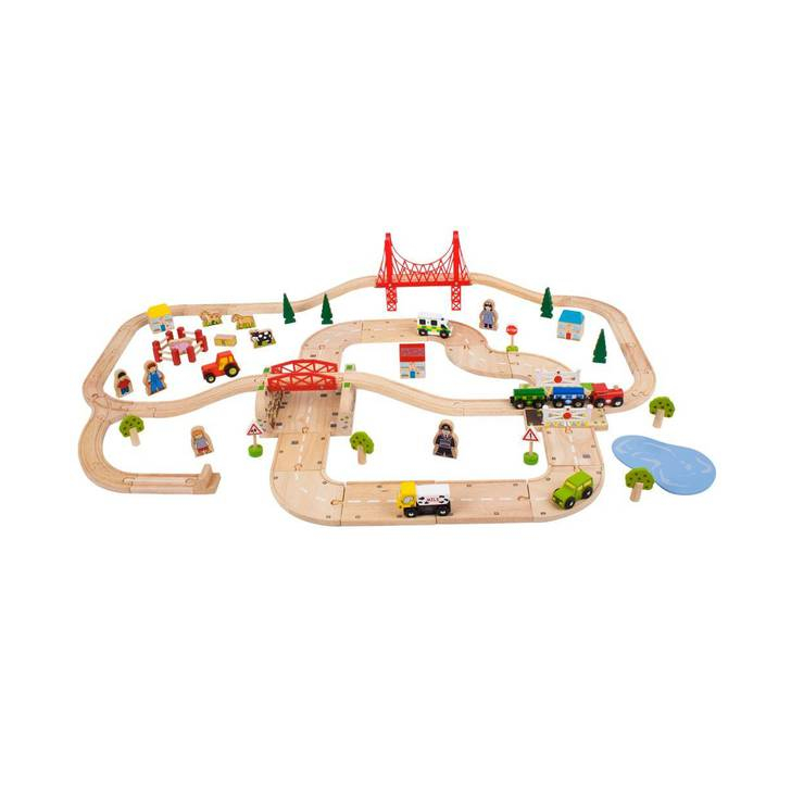 Circuit auto si feroviar (80 piese)