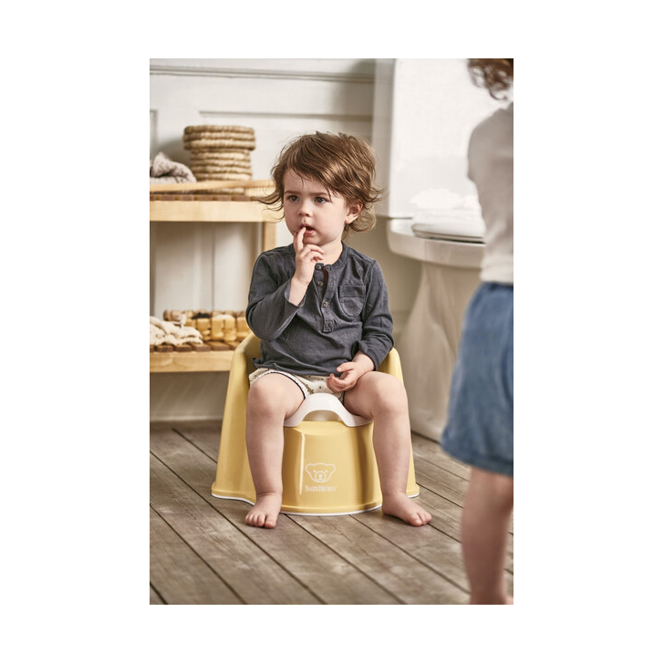 BabyBjorn - Olita cu protectie spate Potty Chair Powder Yellow/white