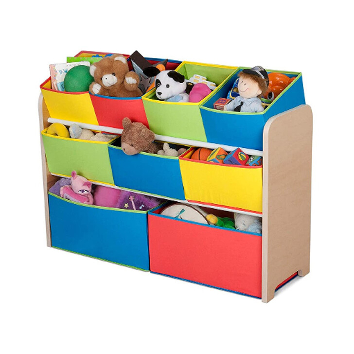 Organizator jucarii cu cadru din lemn Deluxe Multicolor