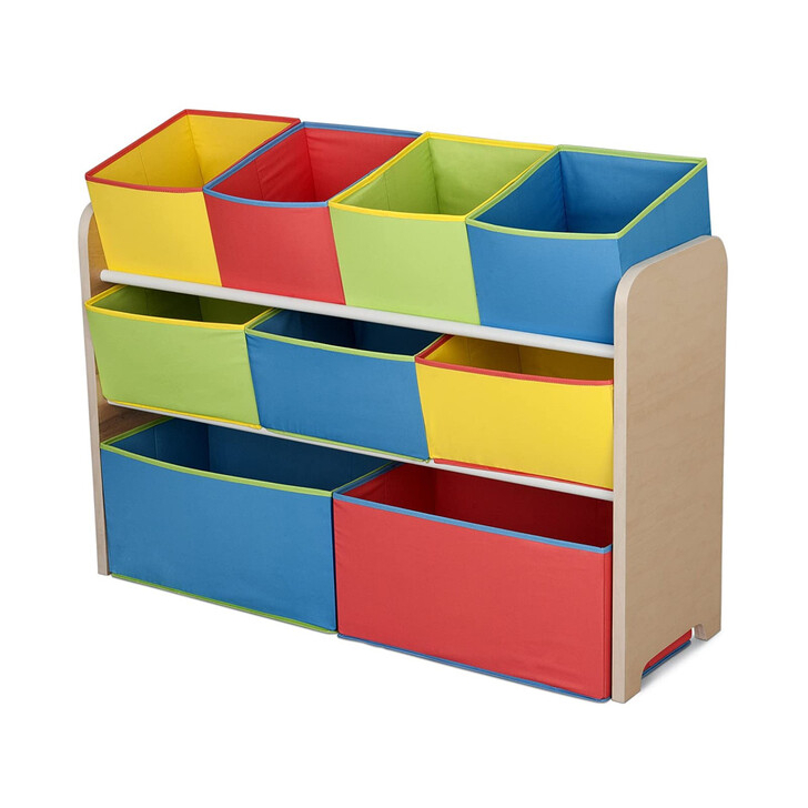 Organizator jucarii cu cadru din lemn Deluxe Multicolor