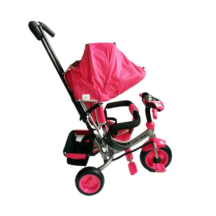 Tricicleta pentru copii multifunctionala cu sunete si lumini Lux Trike Pink