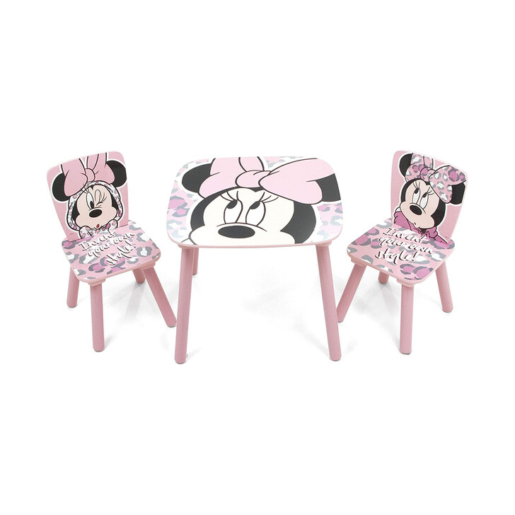 Set masuta si 2 scaunele Minnie Mouse