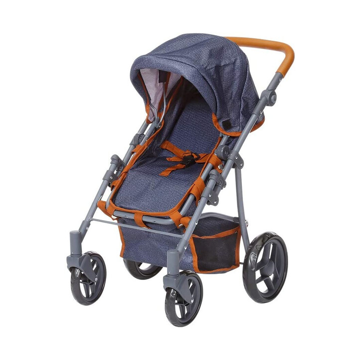Carucior pentru papusi cu maner reversibil Juna Dark Blue