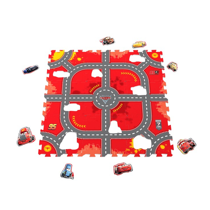 Covor puzzle din spuma Cars 3 Modular Race 9 piese