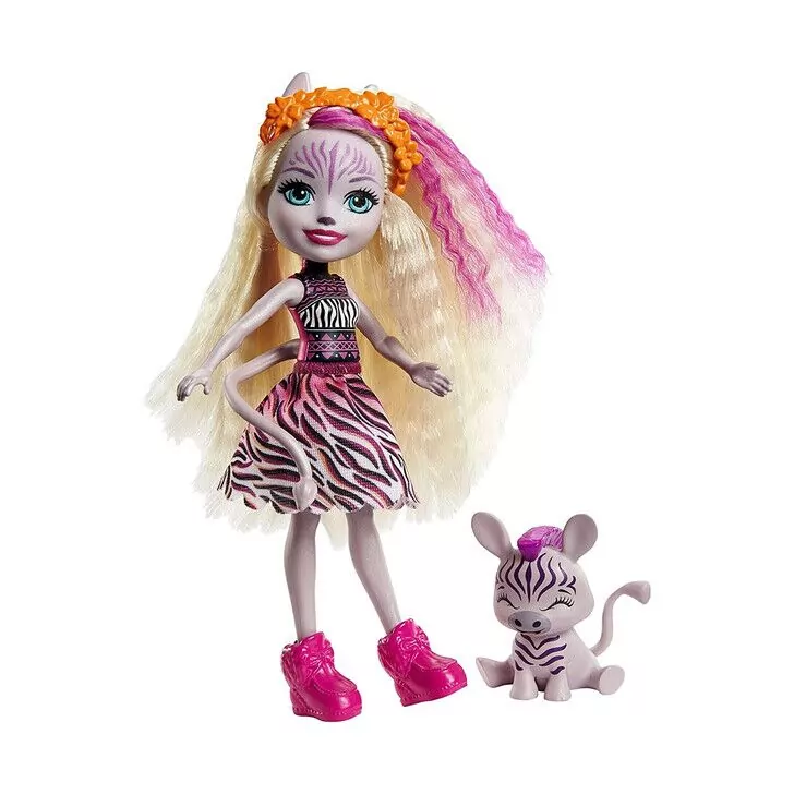 Papusa Enchantimals by Mattel Zadie Zebra cu figurina Ref