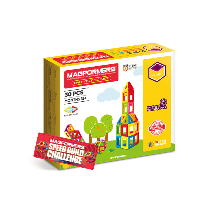 Set magnetic de construit- Set de baza Magformers, 30 piese