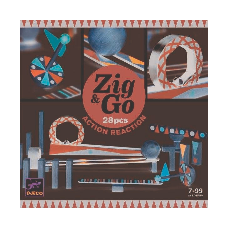 Zig & Go Djeco, set de constructie trasee, 28 piese