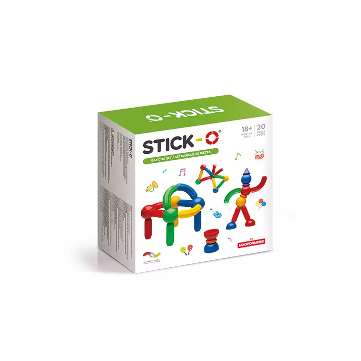 Joc cu magneti Stick-O, Set de baza cu 20 piese