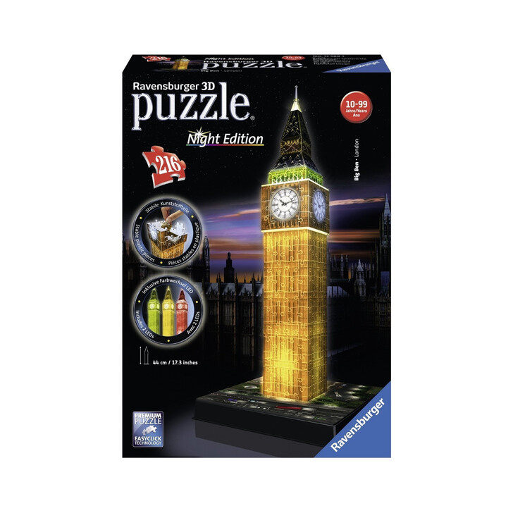 PUZZLE 3D BIG BEN, EDITIE LUMINOASA, 216 PIESE