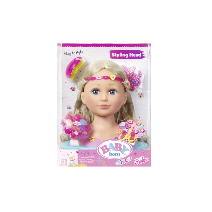 BABY born - Cap Papusa pentru coafat si machiat