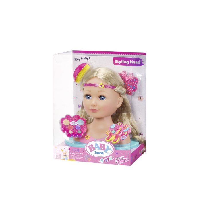 BABY born - Cap Papusa pentru coafat si machiat