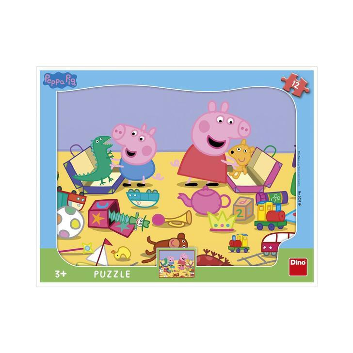 Puzzle cu rama - La joaca cu Peppa Pig (12 piese)