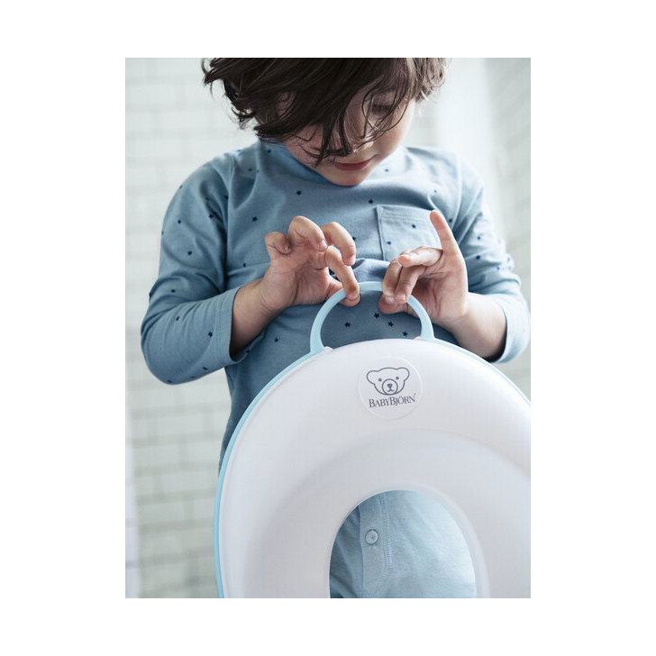 BabyBjorn - Reductor pentru toaleta Toilet Training Seat, White/Turquoise